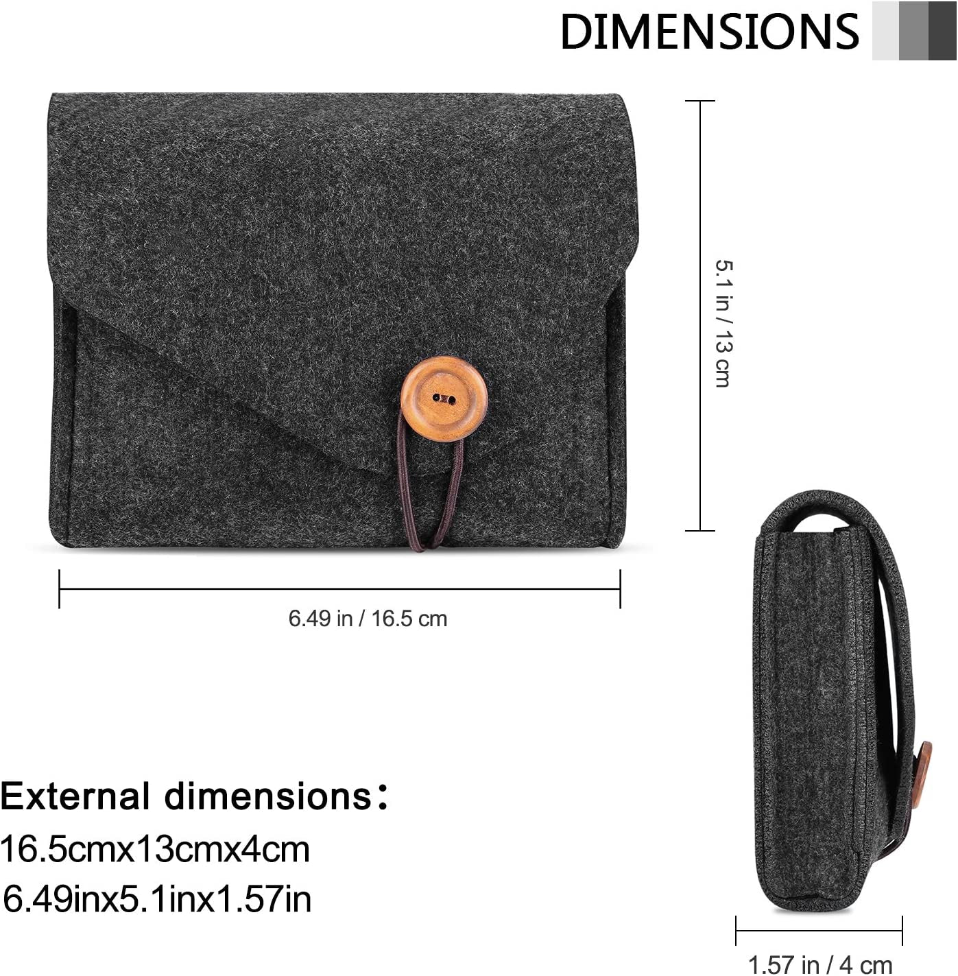 Macbook Power Adapter Case Storage Bag, Felt Portable Electronics Accessories Organizer Pouch for Macbook Pro Air Laptop Power Supply Magic Mouse Charger Cable Hard Drive Power Bank