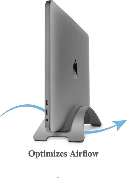 Bookarc for Macbook | Space-Saving Vertical Stand to Organize Work & Home Office for Apple Macbooks, Now Compatible with M1 Macbooks* (Space Grey)