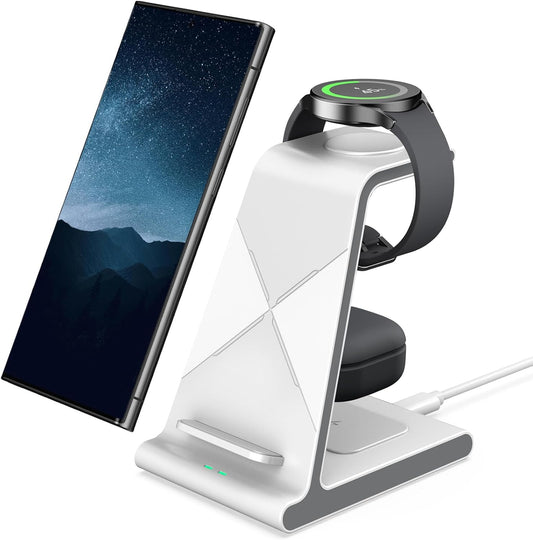 Wireless Charger for Samsung, Charging Station for Samsung Galaxy S24 Ultra/S24+/S24/S23/S22/Z Flip 6/Fold 6, for Galaxy Watch Ultra/7/6/5, Galaxy Buds 3 Pro/3