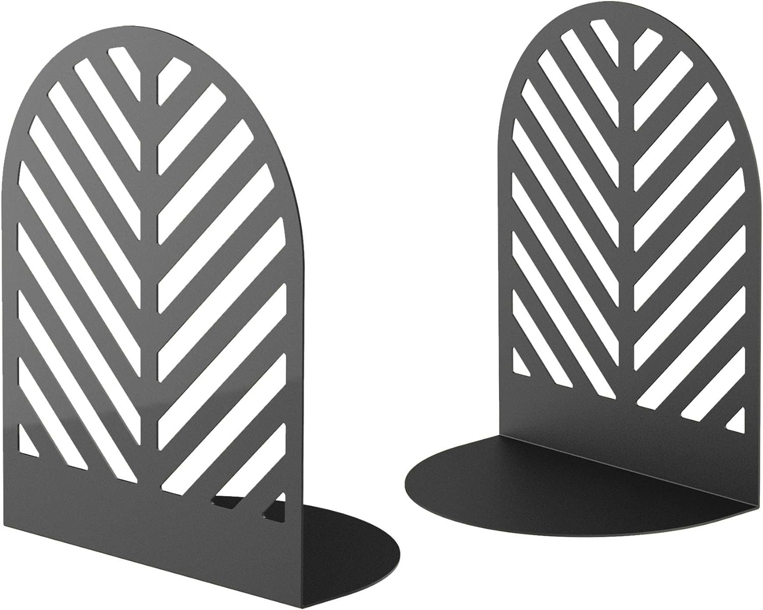 Leaf Bookends for Books,1 Pair Metal Book Holders for Office Shelves Adults & Kids Gift(Black)