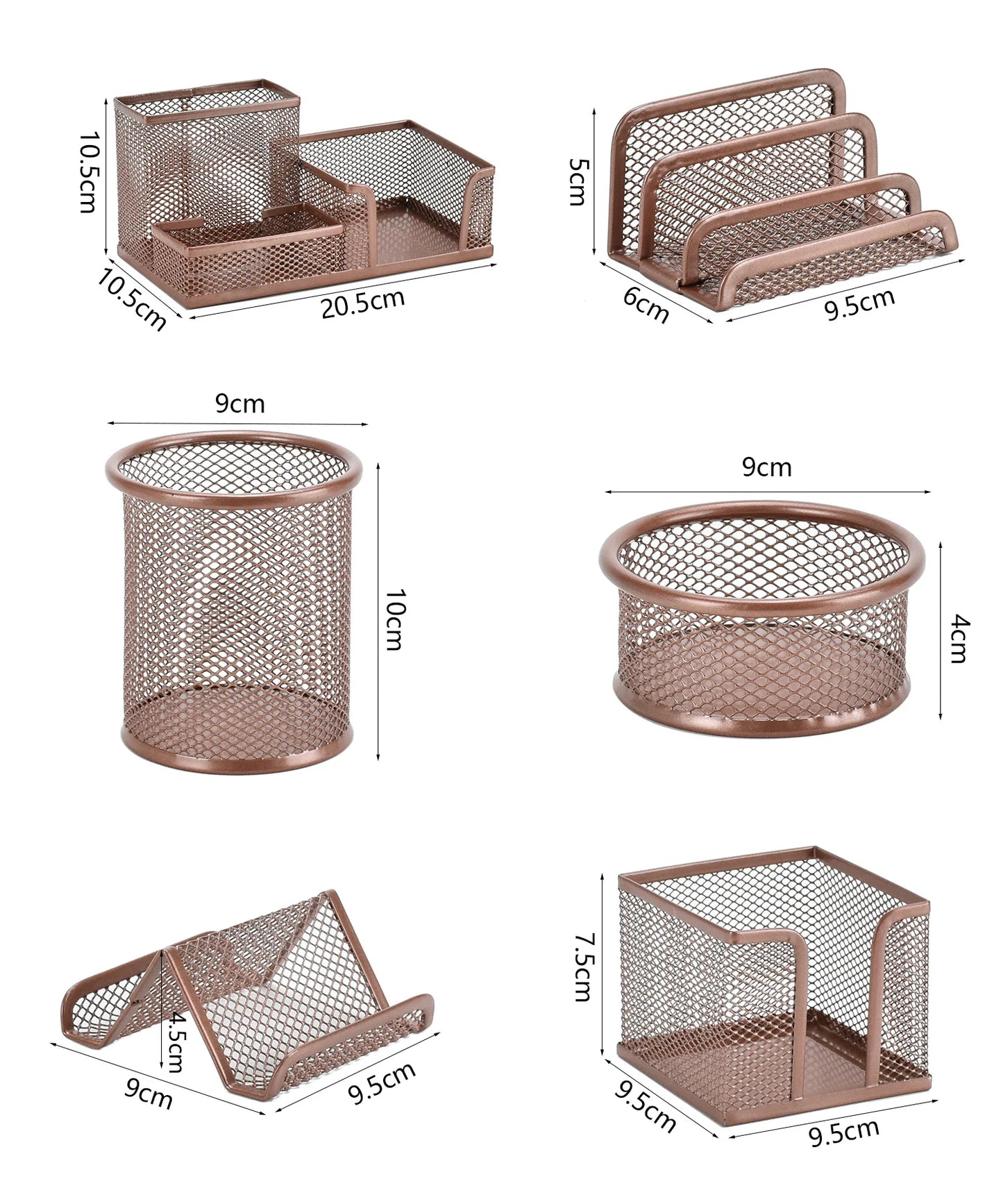 Desk Organizer Set Office Supplies Caddy, Desk Accessories Set Includes Pen Pencil Cup Holder, Pen Organizer, Mail Organizer, Sticky Notes Holder, Business Card Stand, Paper Clip Holder