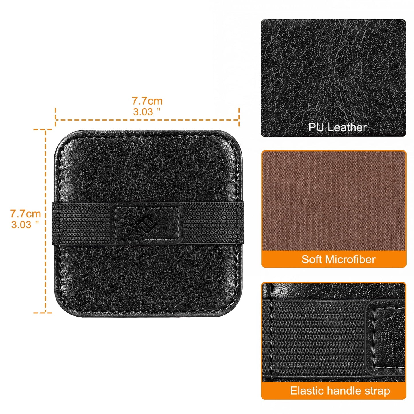 4 Pack Leather Screen Cleaning Pad for Ipad, Iphone, Macbook, Tablets, Laptop Screen, Cellphone, Elastic Strap