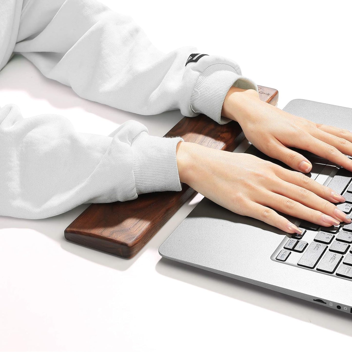 Wooden Keyboard Wrist Rest, Keyboard Wooden Palm Rest, Keyboard Wrist Rest Pad, Walnut Wrist Rest, Solid Wood Mouse Pad Wrist Guard, Wrist Rest Pad, Wrist Pad for Keyboard, (Black Walnut, 11.8In)