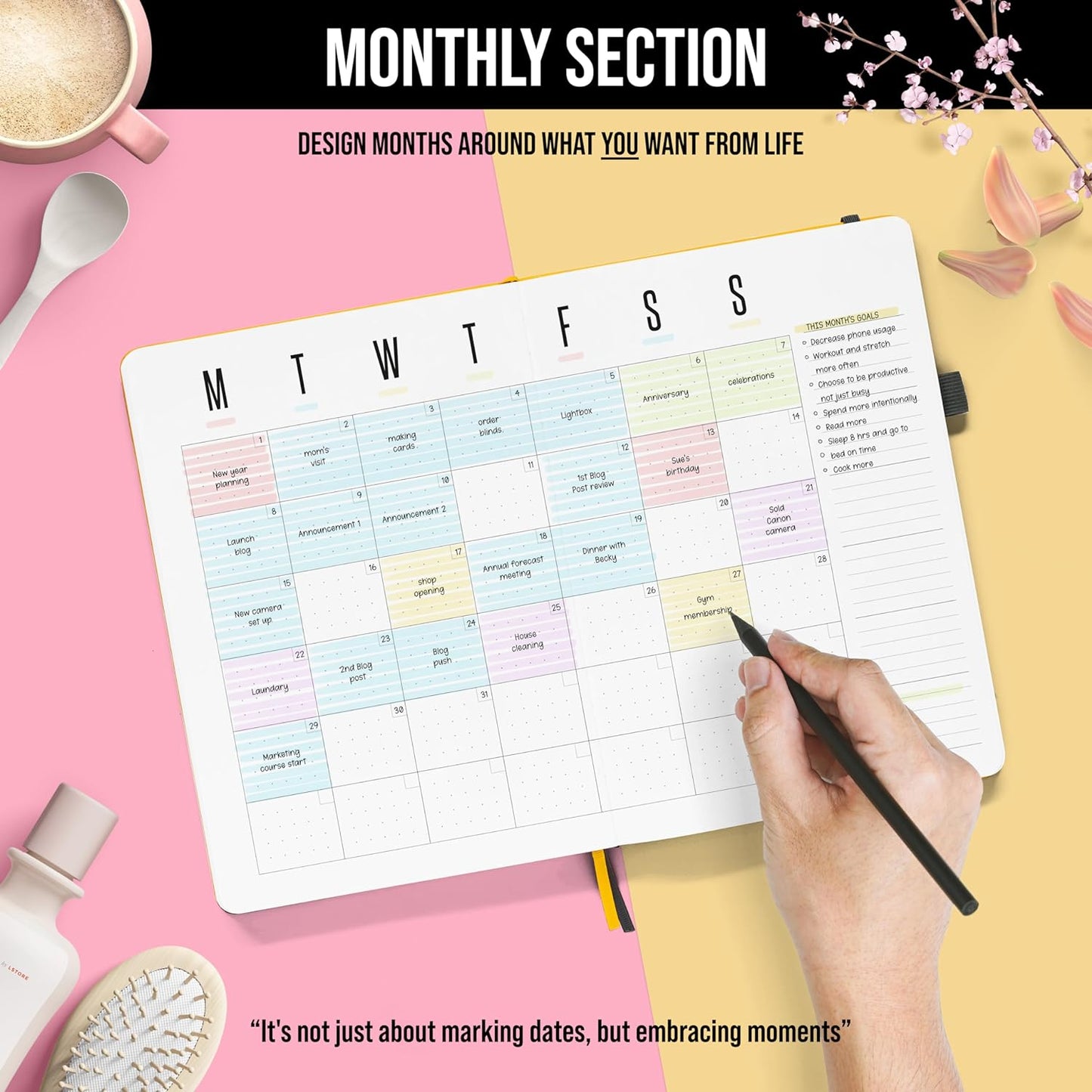 STM A5 Undated Weekly Planner 2024-2025+ Free Pen! Your Daily Planner for Achieving Day-To-Day Goals, Empower Your Weeks and Conquer Your Year with Our Monthly Planner for Academic, Business