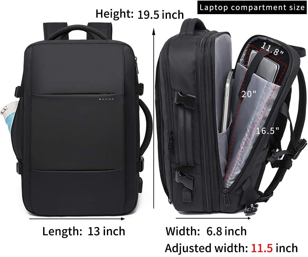 45L Expandable Backpack, Water Resistant, Suitable for Travel, College Laptop Backpack for Men & Women