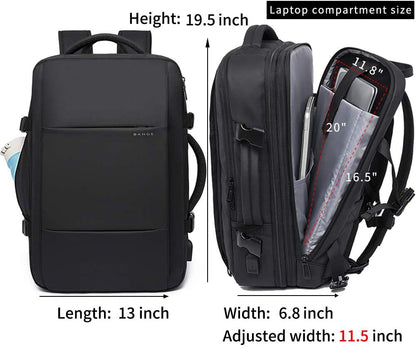 45L Expandable Backpack, Water Resistant, Suitable for Travel, College Laptop Backpack for Men & Women