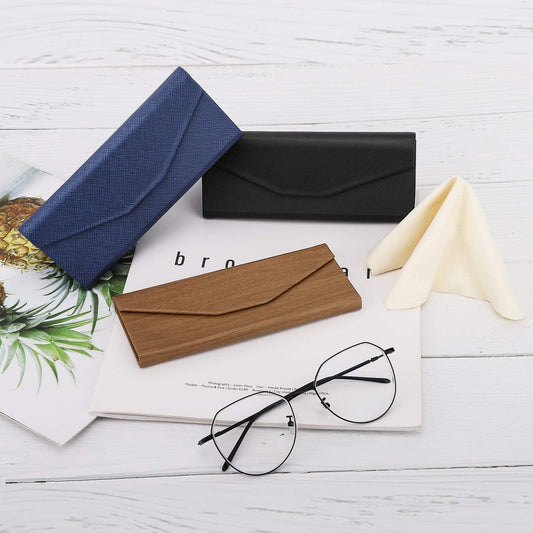 Foldable Glasses Sunglasses Case, PU Portable Eyeglass Case for Men Women