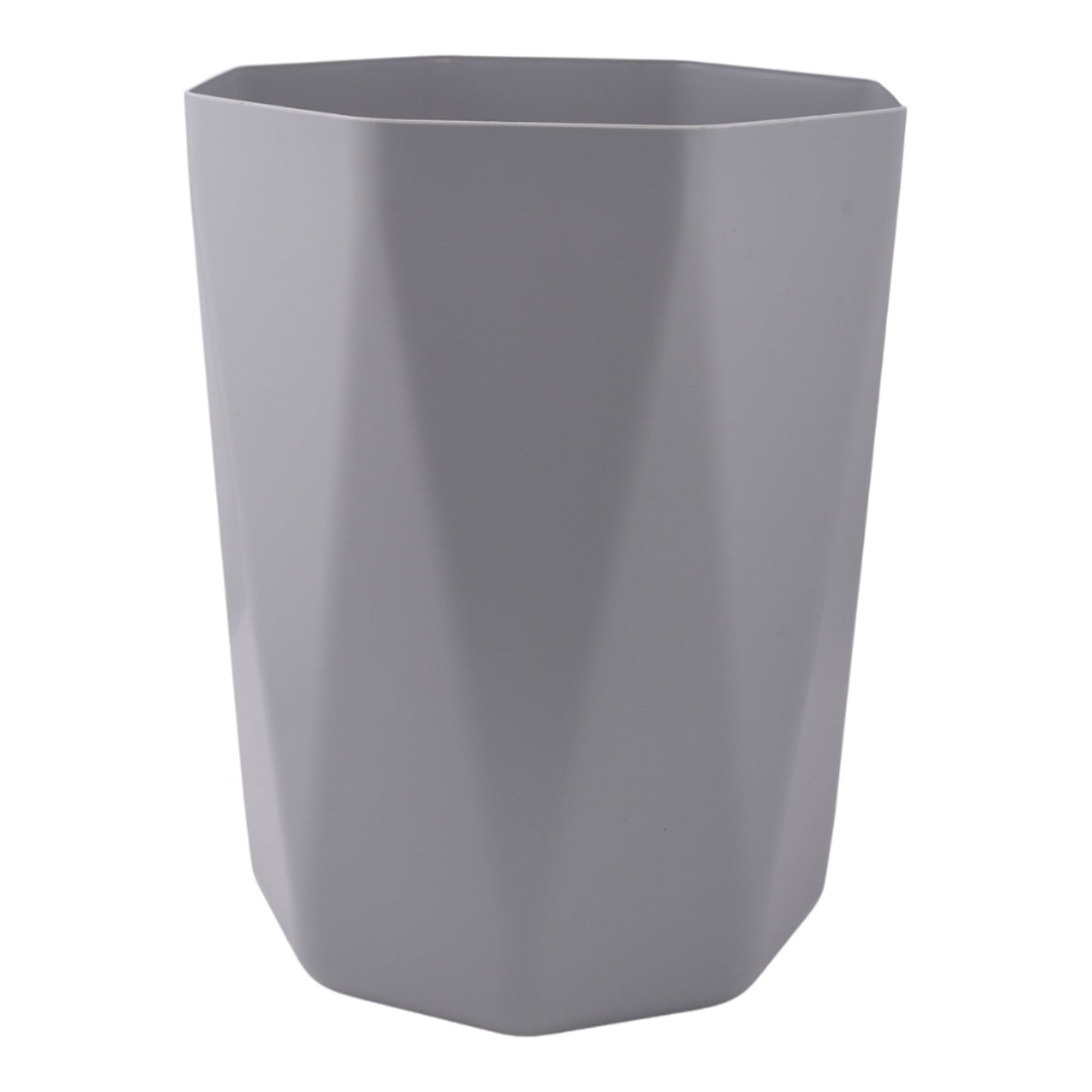 5 Gallon Trash Can, Plastic Office Trash Can, Geometric Silver