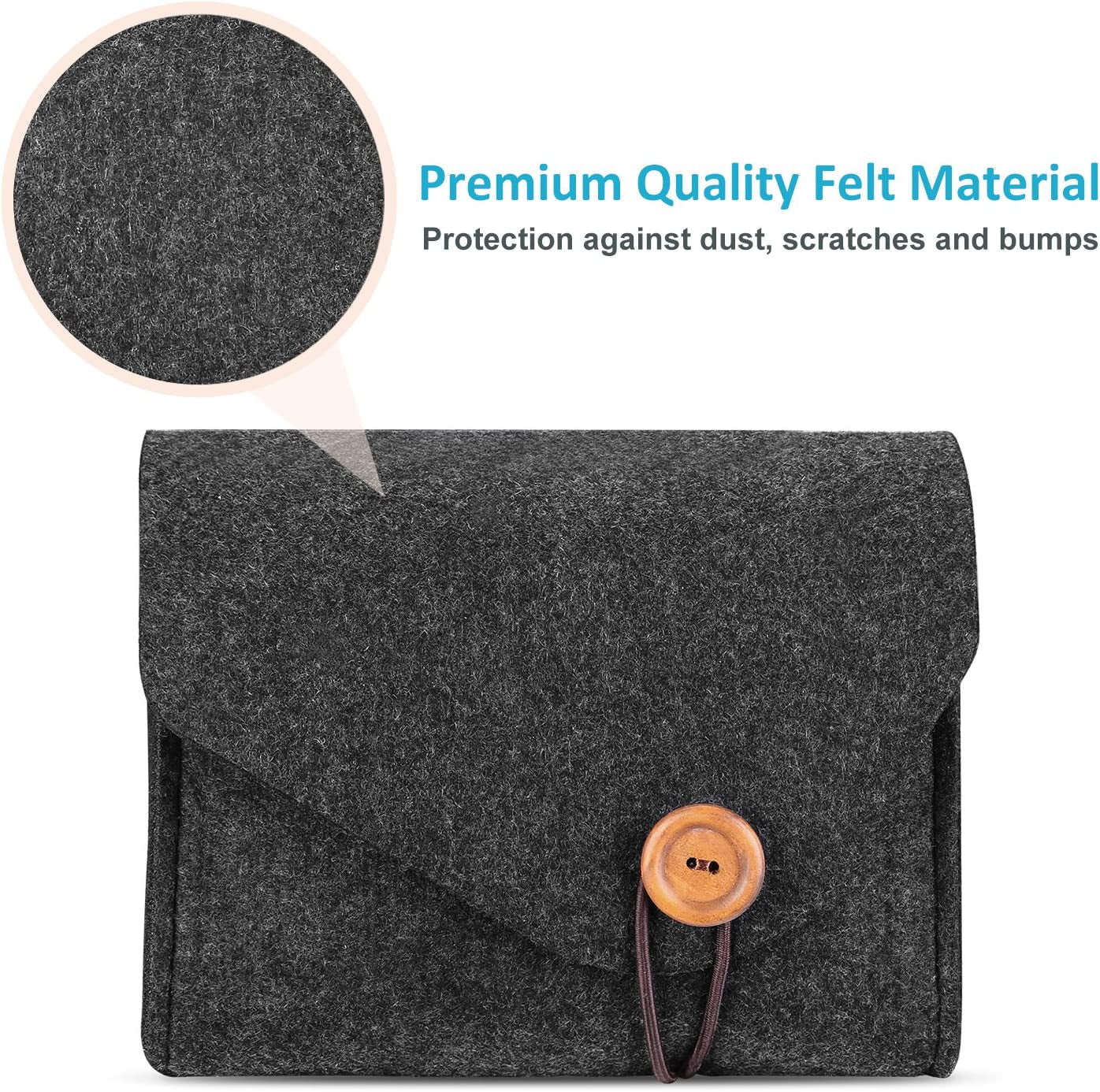 Macbook Power Adapter Case Storage Bag, Felt Portable Electronics Accessories Organizer Pouch for Macbook Pro Air Laptop Power Supply Magic Mouse Charger Cable Hard Drive Power Bank