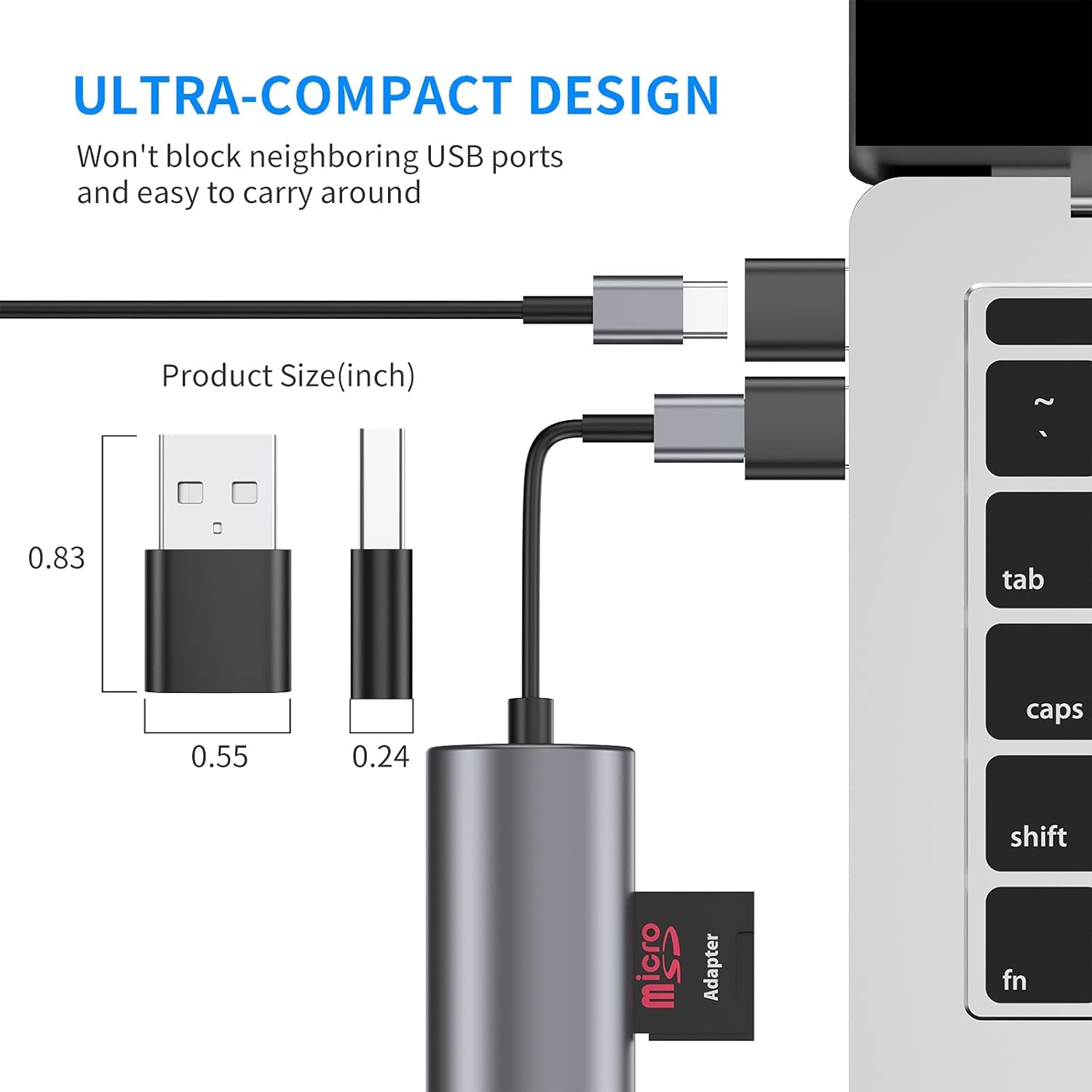 USB C Female to USB Male Adapter 3 Pack, Type C to USB a Charger Cable Adapter, Compatible with Iphone 12/11 Mini Pro Max, Ipad Air/Pro, Samsung Galaxy S21/S20, Google Pixel 5/4 and More