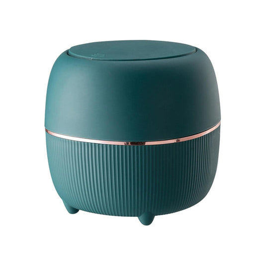 Modern Mini Trash Can with Lid Waste Basket, Desktop Trash Can,Office Plastic Garbage Can Countertop Press-Type Tiny Waste Basket for Desktop, Office or Coffee Table - Green