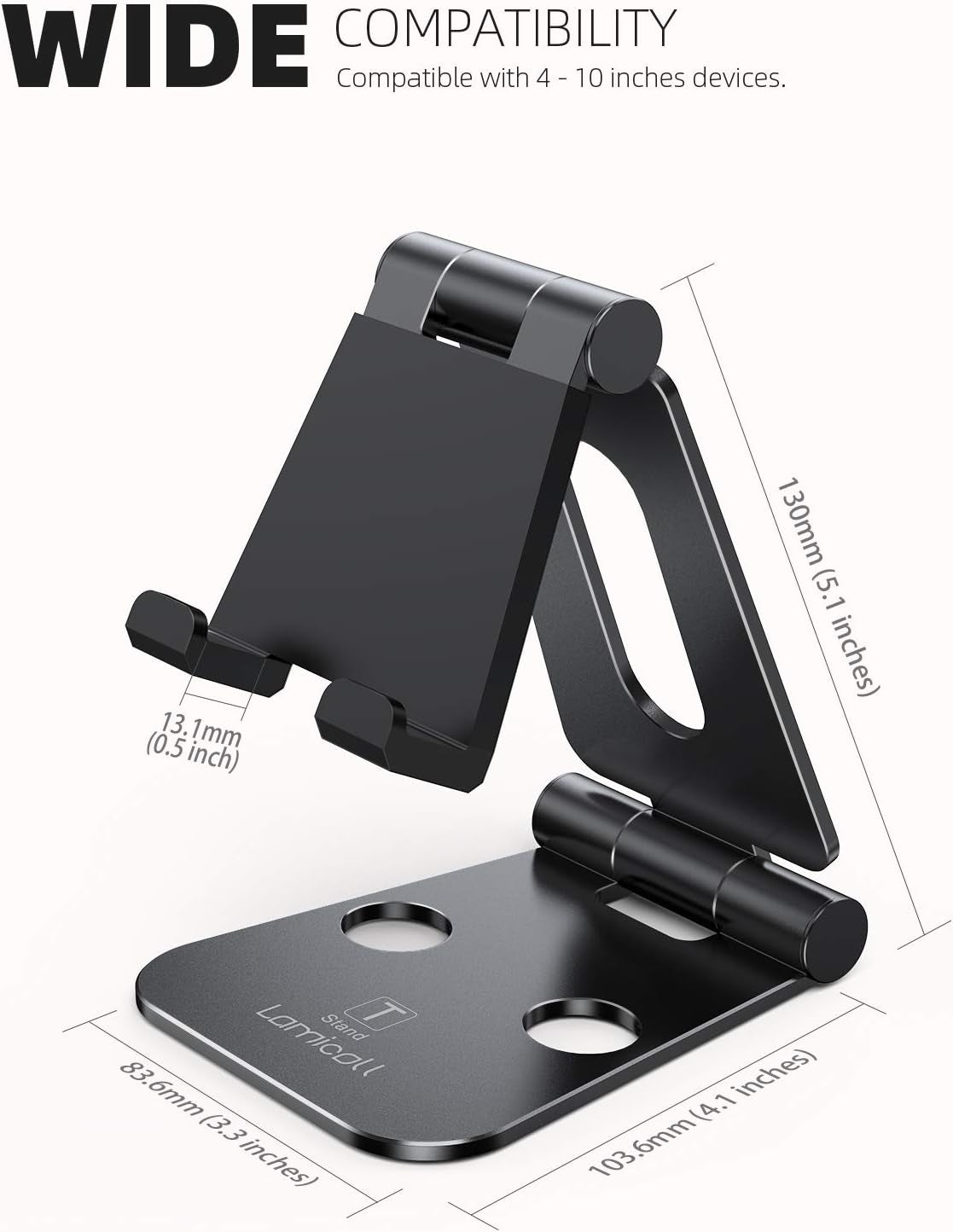 Adjustable Phone Tablet Stand, Playstand for Switch, Foldable Desk Holder Dock, Compatible with Ipad Mini, 9.7'' Ipad Pro Air, Phone 12 Mini 11 Pro Xs Xs Max Xr X 8 7 6 6S plus SE (4-10'')