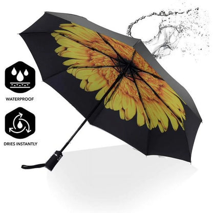 Travel Umbrellas for Rain Small Light Windproof Umbrella Automatic Folding Waterproof Umbrella Dual-Use Sun Umbrella (Star Print)