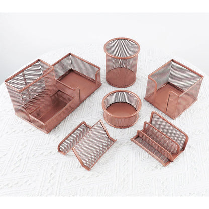 Desk Organizer Set Office Supplies Caddy, Desk Accessories Set Includes Pen Pencil Cup Holder, Pen Organizer, Mail Organizer, Sticky Notes Holder, Business Card Stand, Paper Clip Holder