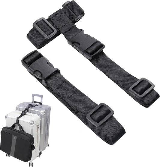 Luggage Straps, Luggage Connector Straps for Suitcases Add a Bag and Connect Your 2 Suitcases Together Adjustable Attachment Accessories Belts (1'' Width S Size)